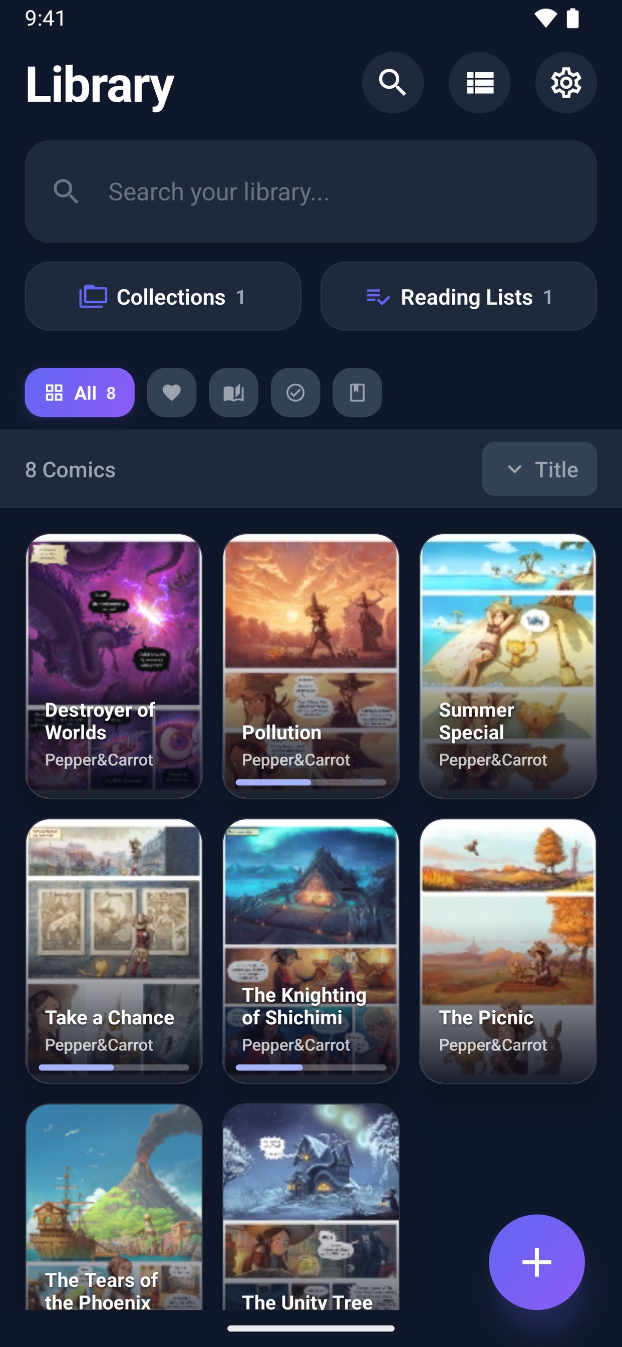 The TritonPanels library in grid view